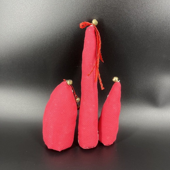 VINTAGE Cross Stitched Stuffed Plush Santa Claus Dolls Set 3 Christmas Decor - Picture 3 of 16